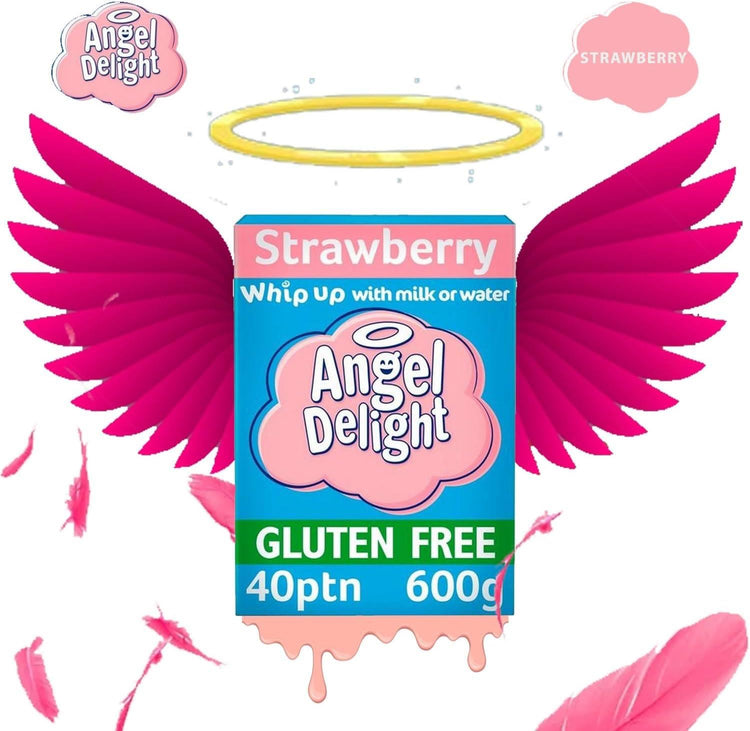 Angel Delight strawberry Flvr Dessert Mix Light & Luscious Gluten Free 600g X 10