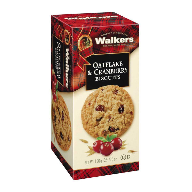 Walkers Oatflake and Cranberry Biscuits 150g Shortbread Biscuits Pack of 3