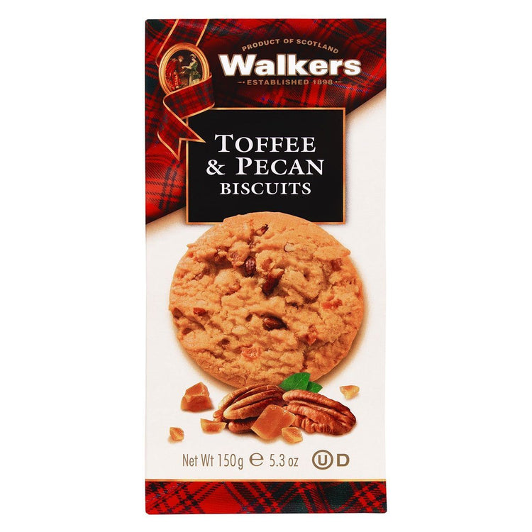Walkers Toffee and Pecan Biscuits 150g Shortbread Biscuits Pack of 4