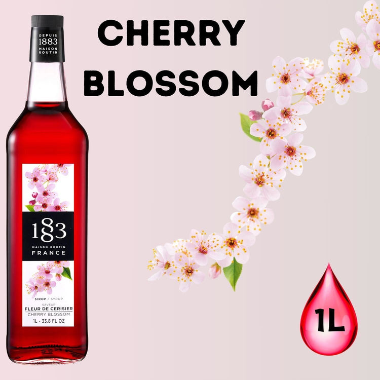 1883 Maison Routin Premium Cherry Blossom 1Ltr Syrup Pack of 3