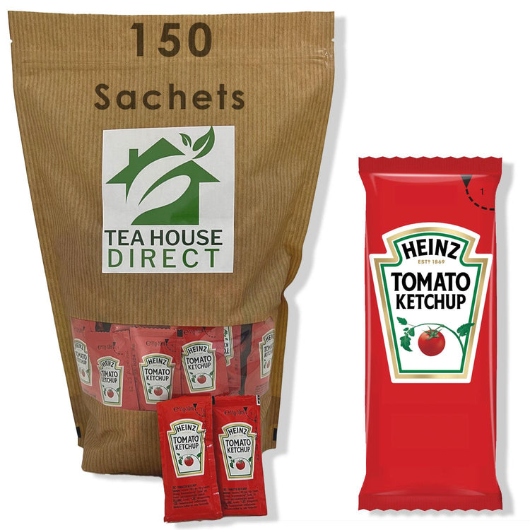 Heinz Tomato Ketchup Sauce Sachet - Classic Condiment for Irresistible Flavor - Convenient Single-Serve Packet, Ideal for On-the-Go Deliciousness - 150 Sachets