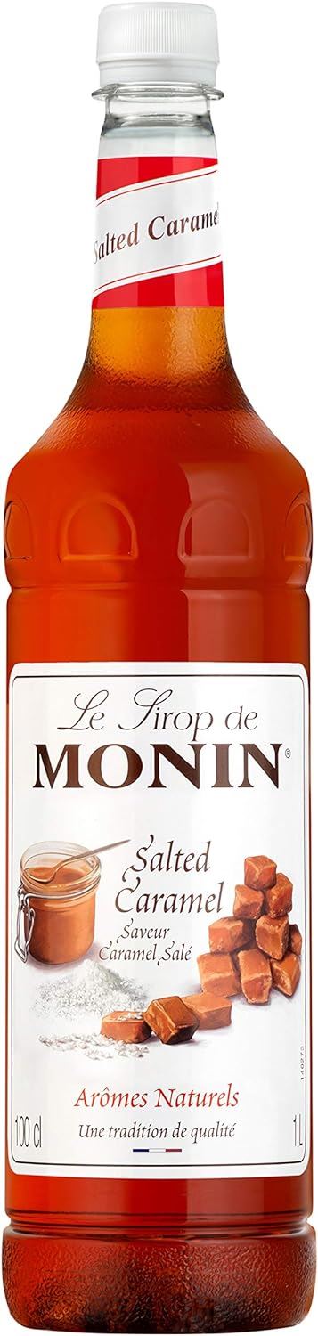 MONIN Premium Salted Caramel Syrup 1L for Coffee and Cocktails 6 Packs Colourings