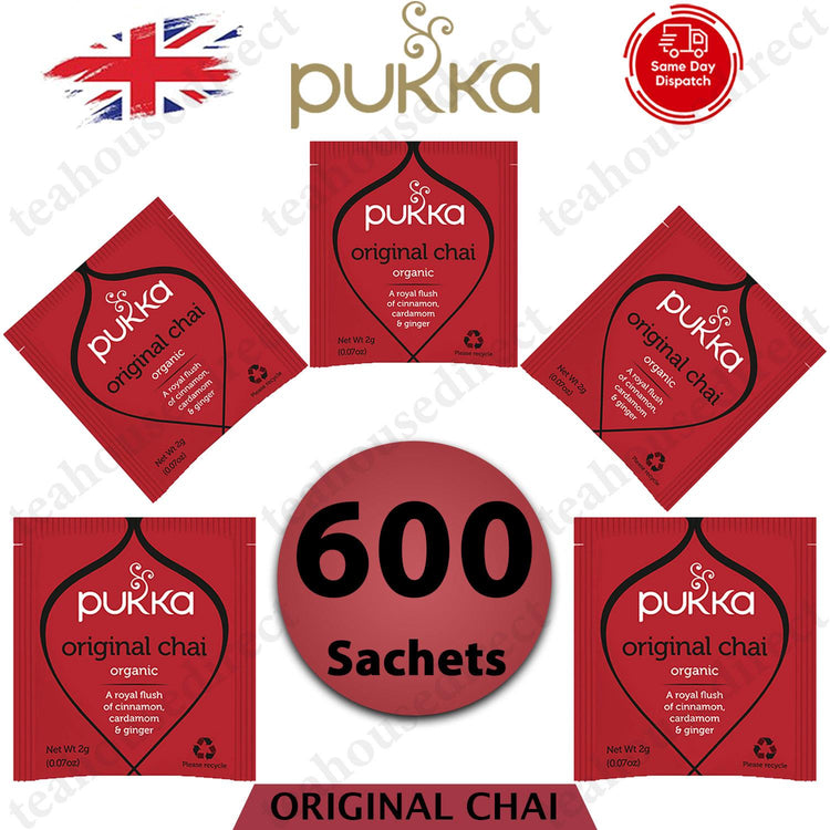 Pukka Herbal Organic Teas Tea Sachets - Original Chai (20 to 1000 Sachets)