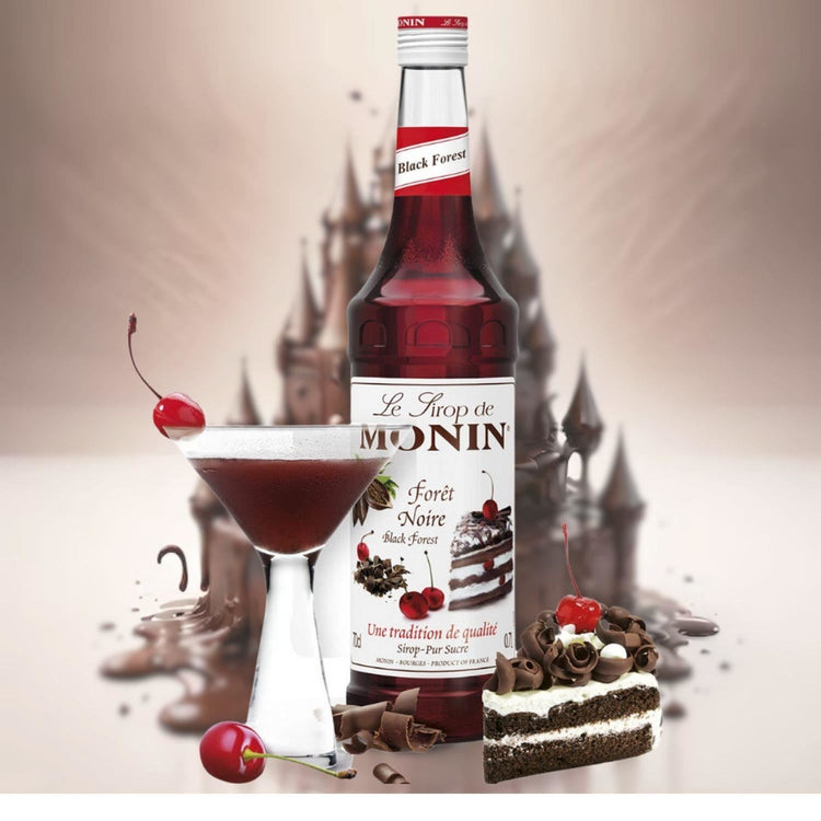 Monin Black Forest Coffee Syrup 70cl Bottle Pack of 5