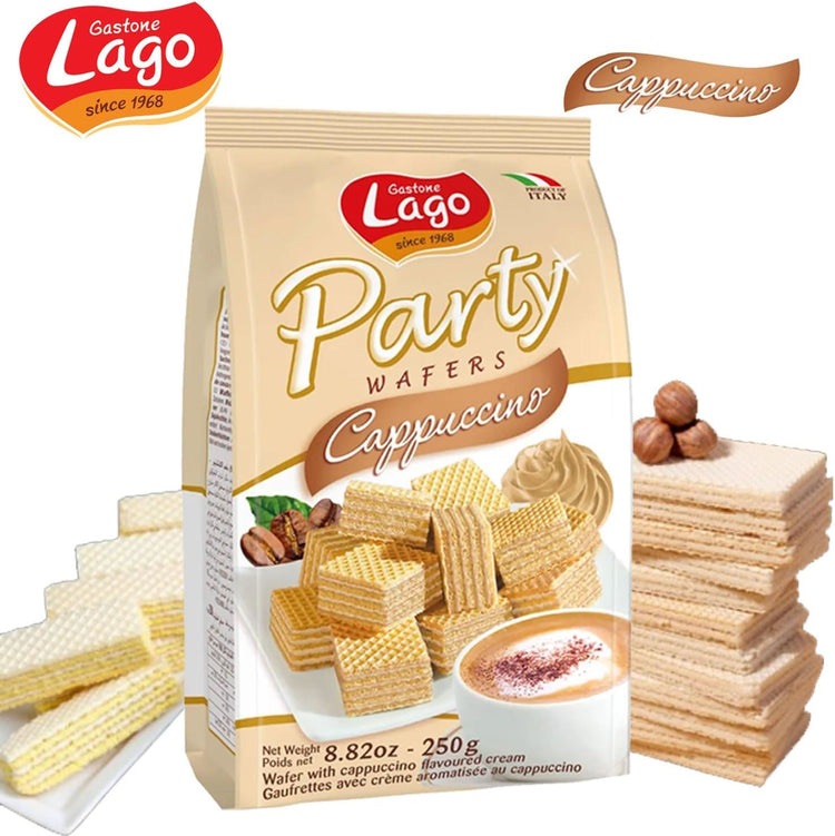 Lago Party Wafers Cappuccino 250g Wafer with Cappuccino Flavoured Cream