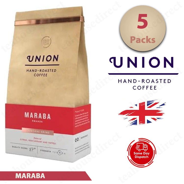 Union Hand Roasted Coffee Maraba Rwanda Ground Coffee 200g (Pack of 5)