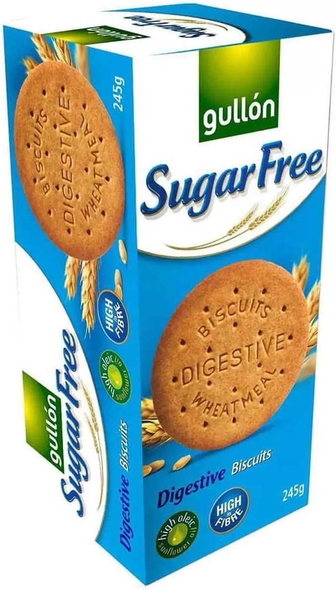 Gullon Sugar Free Digestives Biscuits 15 x 245g - Pack 15