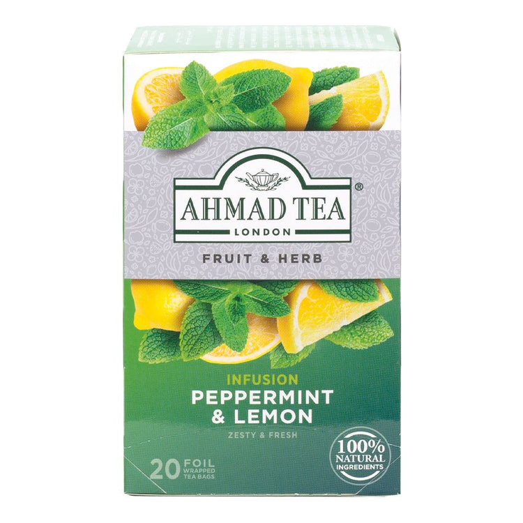 Ahmad Tea Peppermint and Lemon Herbal infusion Tea 40 Teabags