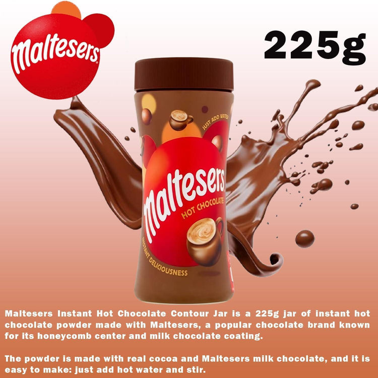 Maltesers Instant Hot Chocolate Smooth Malted Chocolate Delicious Flavor 225g X6