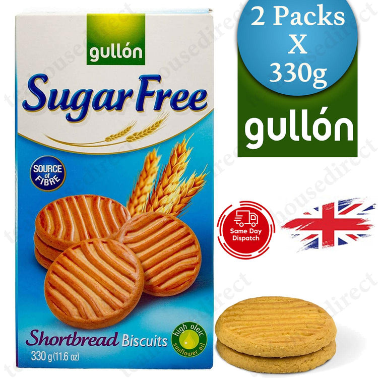 Gullon Sugar Free Shortbread Biscuits 2 x 330g - Pack of 2