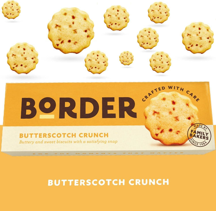Border Butterscotch Crunch Buttery & Sweet Biscuits Satisfying Snap 135g X 9