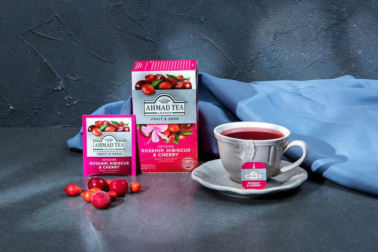 Ahmad Tea Rosehip Hibiscus and Cherry Herbal Infusion Tea 120 Teabags