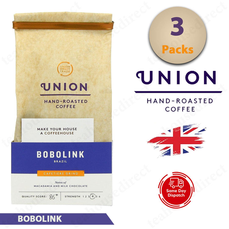 Union Hand Roasted Coffee Bobolink Brazil Ground Coffee 200g (Pack of 3)