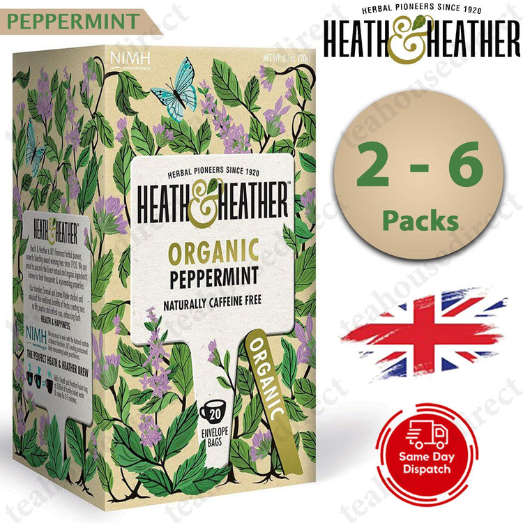 Heath & Heather Herbal Organic Teas Tea Sachets - Peppermint Flavour