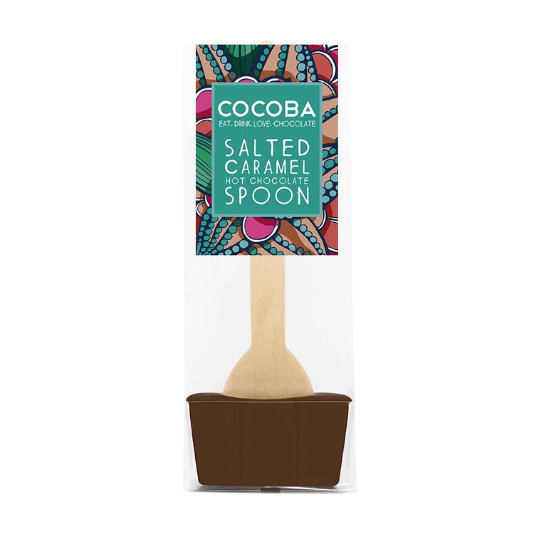Cocoba Chocolate Salted Caramel Hot Chocolate Spoon Eat Drink Love Pack of 6