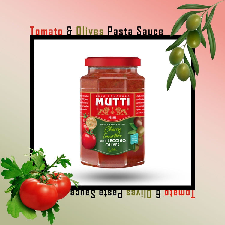 Mutti Pasta Sauce With Olives 400g Leccino Olives Cherry Tomatoes Pack of 4