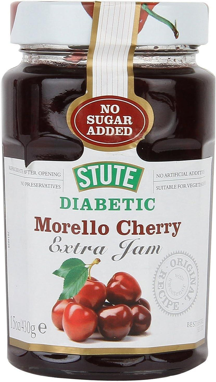 Stute Diabetic Morello Cherry Extra Jam 430g - 1 to 6, 10 & 12 Packs