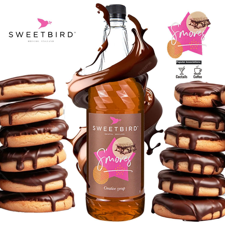 Sweetbird S'mores Syrup 1 Lte American Campfire Classic Vegan Luxury Syrup