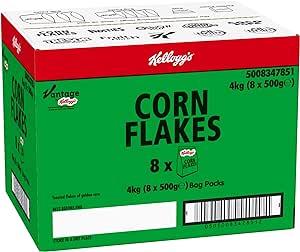 Kellogg's Corn Flakes Bag Pack - 8 x 500g