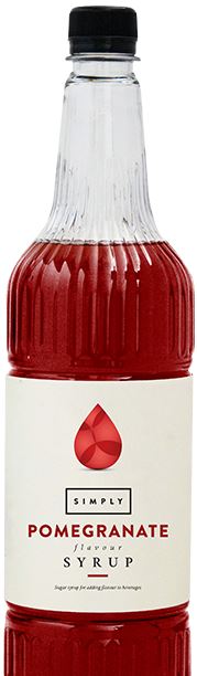 Simply Pomegranate Flavour Syrup 1 Litre Standard Sugar Syrup for Coffee 4 Packs