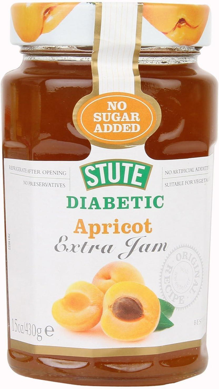 Stute Diabetic Apricot Extra Jam No Sugar Added 430g x 10 - Packs of 10