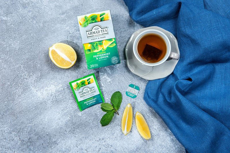Ahmad Tea Peppermint and Lemon Herbal infusion Tea 20 Teabags