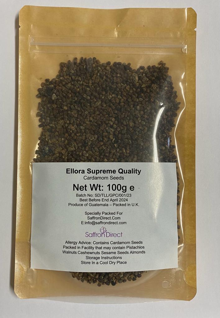 Ellora Supreme Quality Cardamom Elaichi Seeds Guatemala 100g