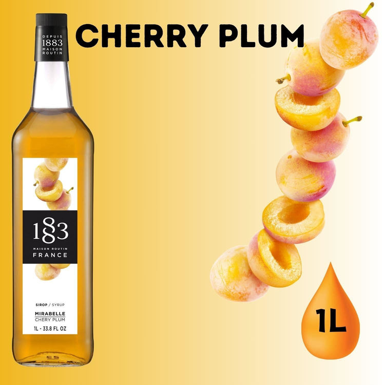 1883 Maison Routin Premium Chery Plum 1Ltr Syrup Pack of 5