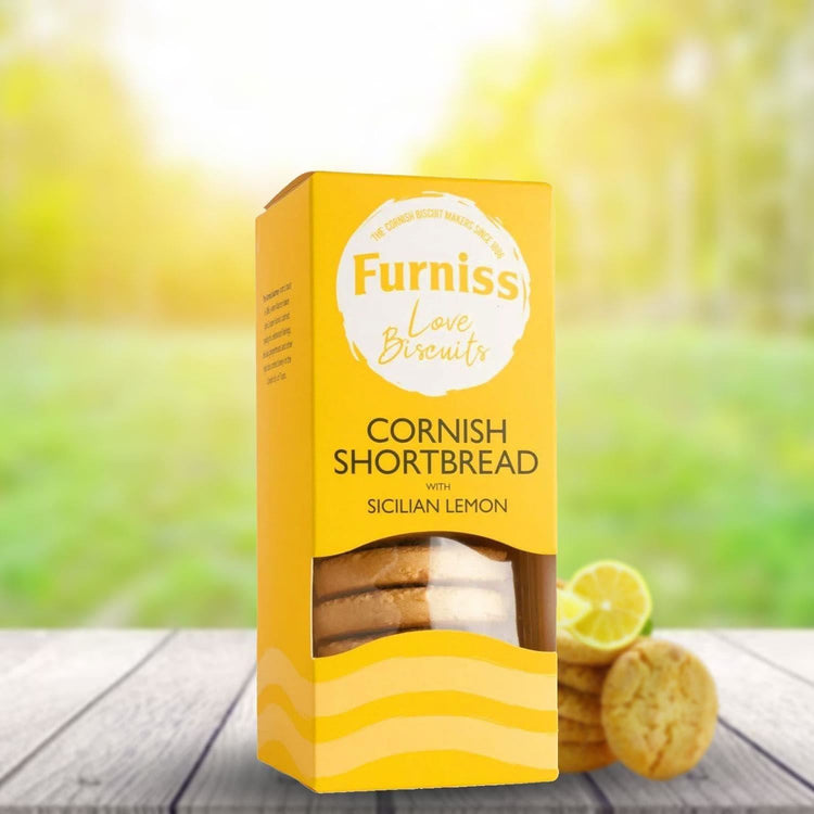 Furniss Cornish Shortbread with Sicilian Lemon Crunchy Delicious Flavor 200g X 4