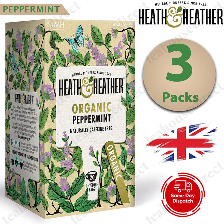 Heath & Heather Herbal Organic Teas Tea Sachets - Peppermint Flavour