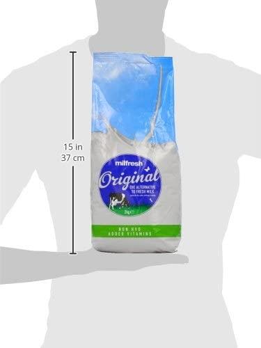 Milfresh Original Skimmed Milk Powder 2kg Bag for Drinking & Cooking - Pack of 6