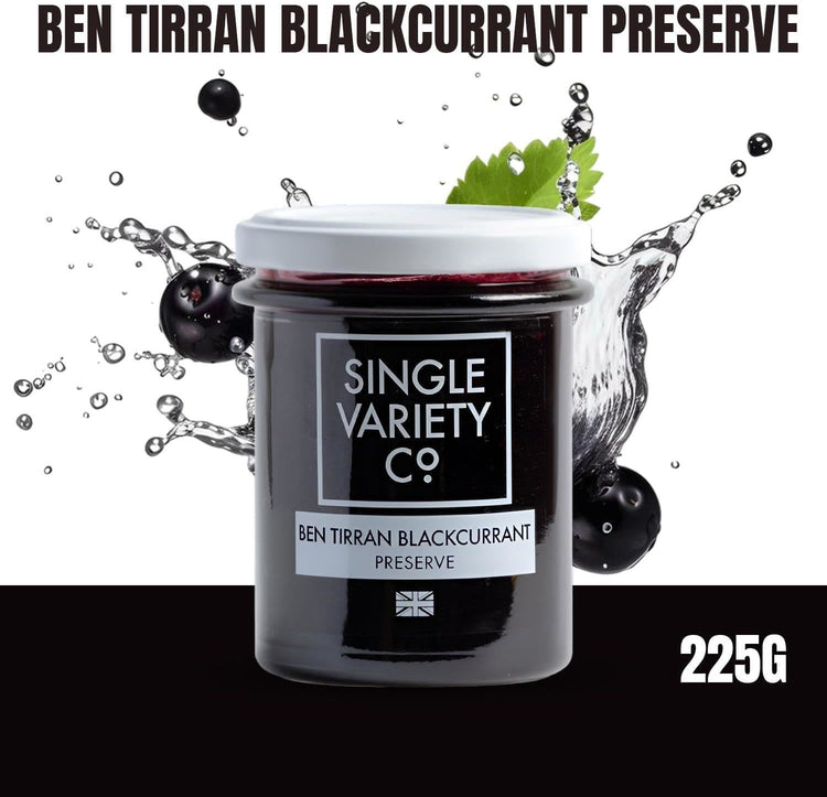 Single Variety Ben Tirran Blackcurrant Preserve Rich & Tarty Fruitiness 225g X 1