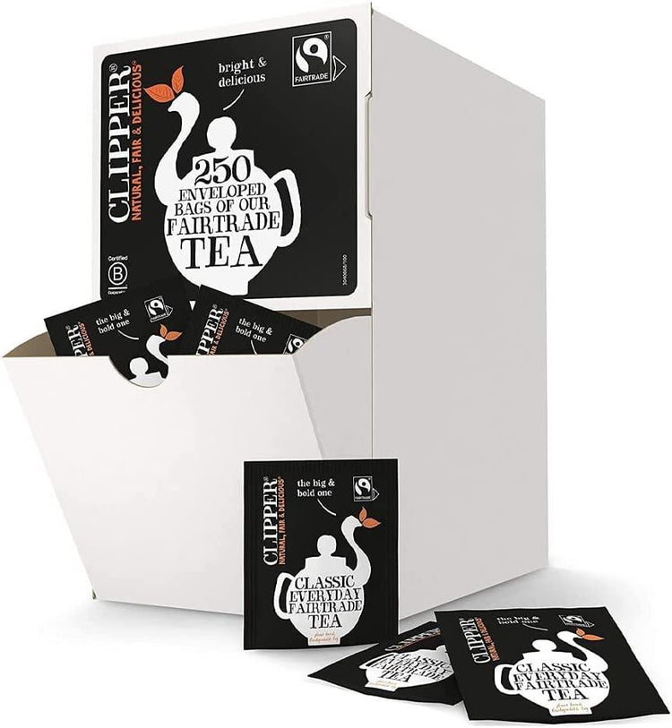 Clipper Fairtrade Everyday Tea Bags Tag & Envelope 1, 2 & 4 Pack  250 each Bags