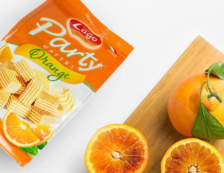 Lago Party Wafers Orange 250g Wafer with Orange Cream Pack of 2