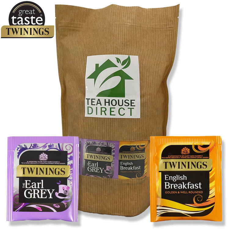 Twinings Earl Grey & English Breakfast Perfect Blend Biodegradable Fragrant Fresh Vegan Free 100% Black Tea for Every Occassion - 100 Sachets