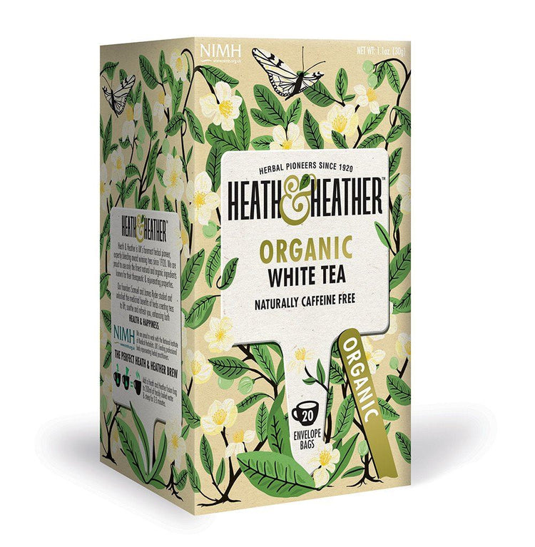 2X Heath & Heather Herbal Organic Teas Tea Sachets - White Tea Flavour