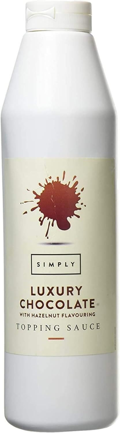 Simply White Chocolate With Hazelnut Topping Sauce 1L Dessert Sauce Pack of 5