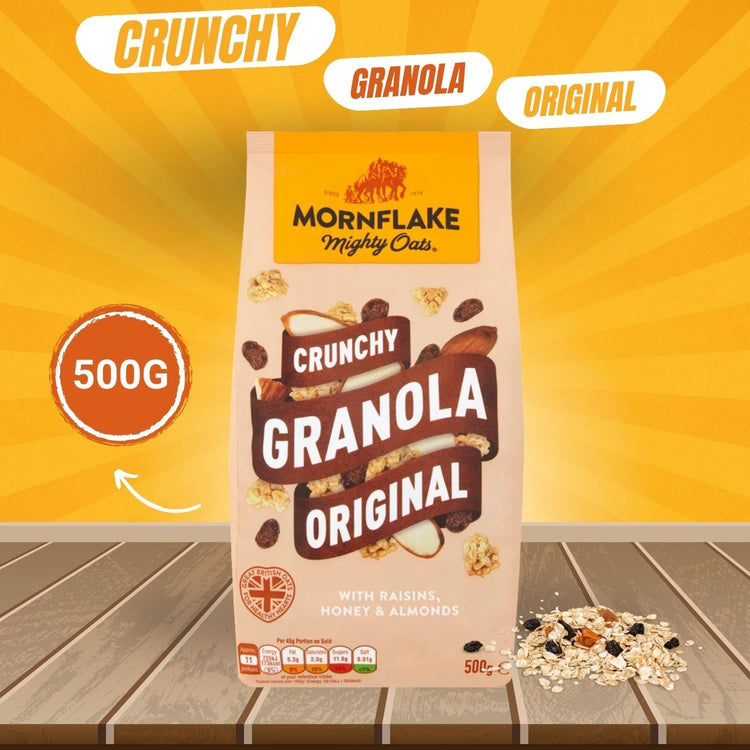 Mornflake Mighty Crunchy Granola Original with Raisins, Honey & Almonds 500g X 5