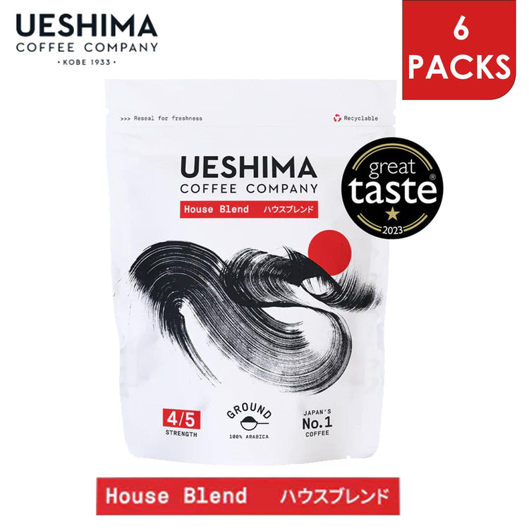 Ueshima House Blend Ground Coffee Our Signature Blend Coffee 250 Pack of 6