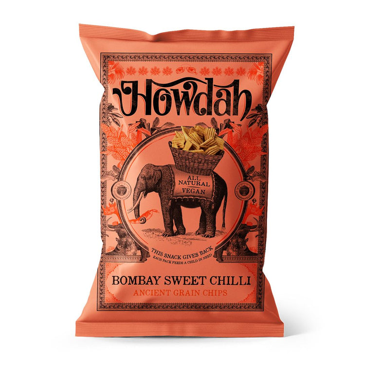 Howdah Bombay Sweet Chilli Chips 130g Sweet Spicy Kashmiri Chili Powder 6 Packs