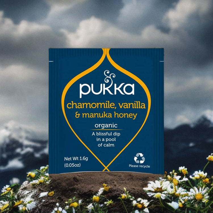 Pukka Herbal Organic Tea Sachet Chamomile,Vanilla & Manuka -(20 to 1000 Sachets)