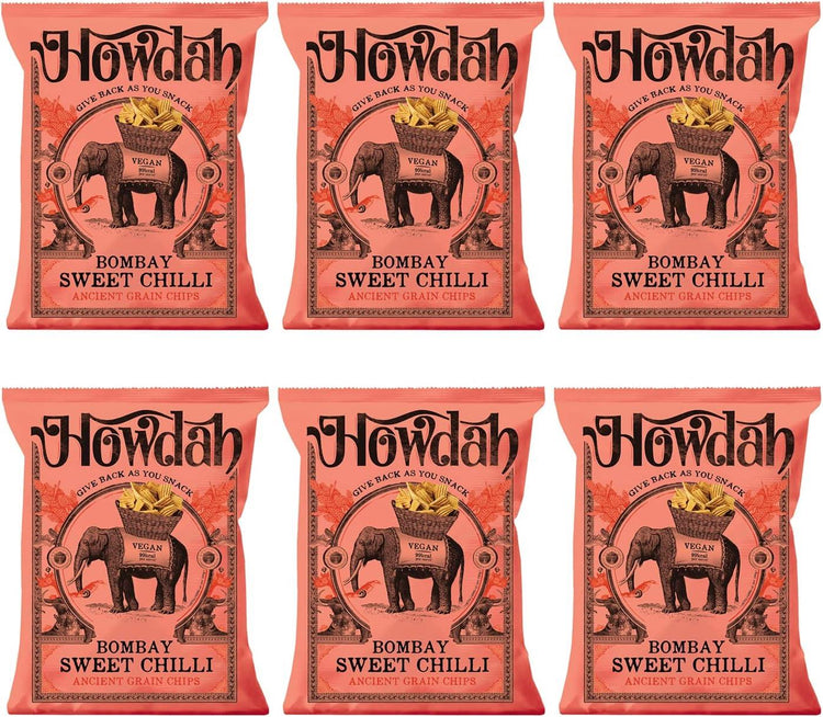 Howdah Bombay Sweet Chilli Chips 130g Sweet Spicy Kashmiri Chili Powder 3 Packs