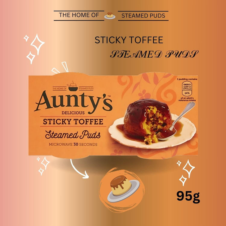 Aunty's Delicious Sticky Toffee Flavour Rich & Indulgent Steamed Pudding 95g x 1