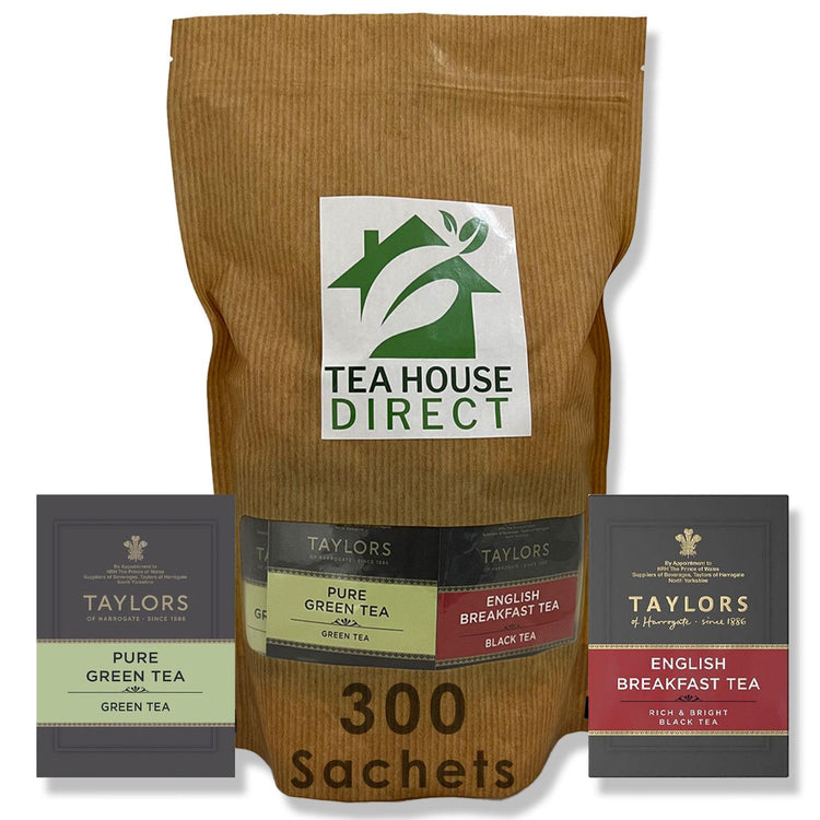 Pure Green and English Breakfast Tea Malty and Slightly Sweet Fragrance Perfect for Tea Enthusiasts Variety of Flavors - 300 Sachets