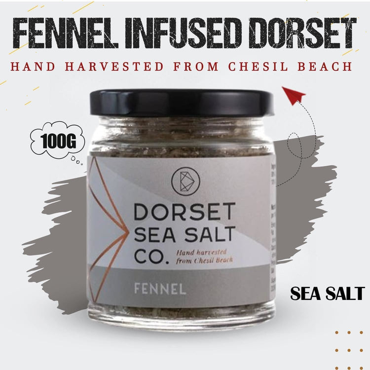 Dorset Sea Salt Fennel Infused Hand Harvested From Chesil Beach & Fresh 100g X 5