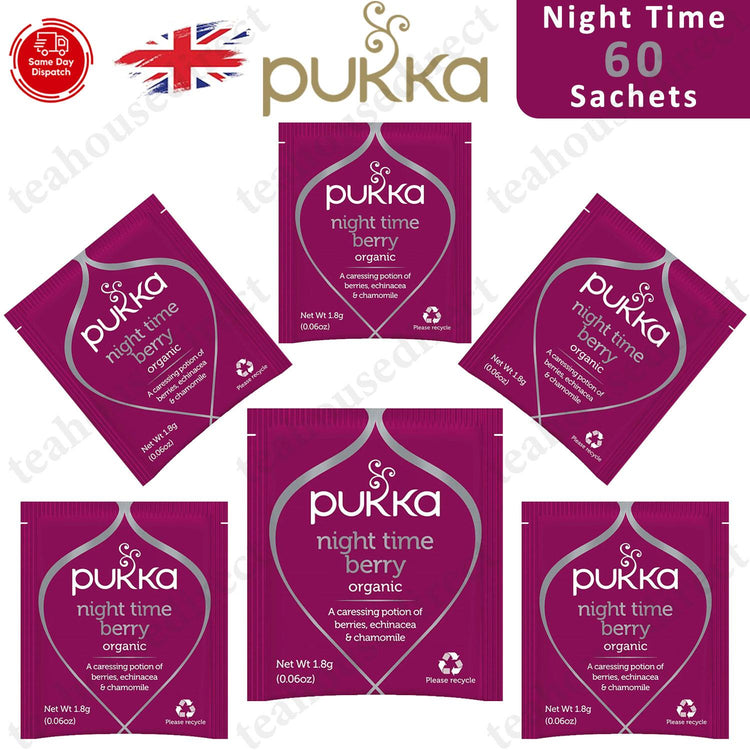 Pukka Herbal Organic Teas Tea Sachets - Night Time Berry (60 Sachets)