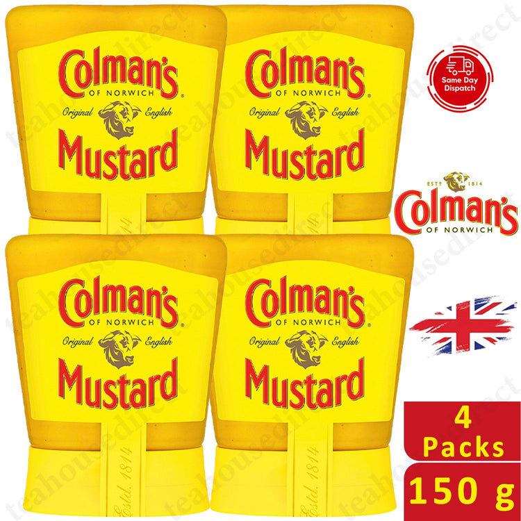 Colman's Original English Mustard, 150g - Authentic Flavors from England 4 Packs