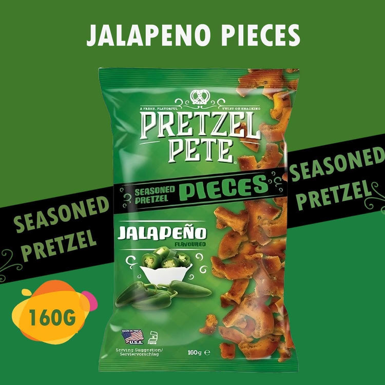 Pretzel Pete Jalapeno Pieces Seasoned Pretzel Delicious Taste & Crunchy 160g X 5