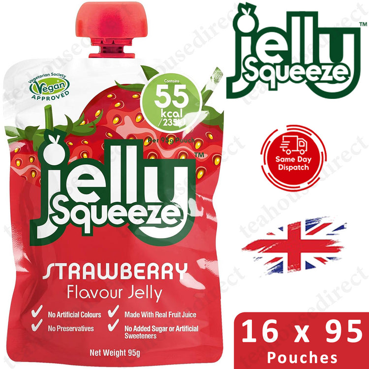 Fruitypot Strawberry Jelly Squeeze Pouches - 16x95g