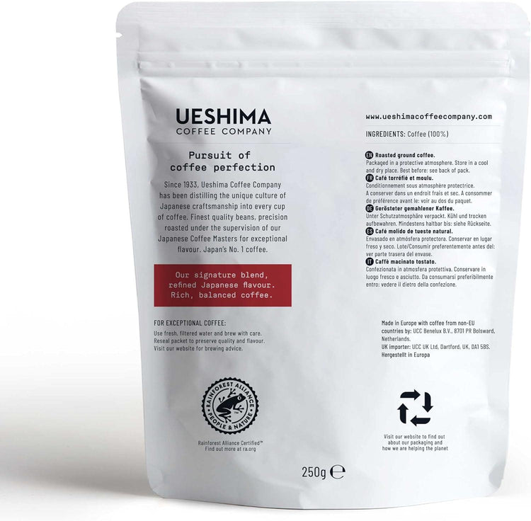 Ueshima House Blend Ground Coffee Our Signature Blend Coffee 250 Pack of 3